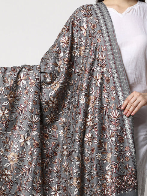 Women's Aari Embroidery Wool Shawl